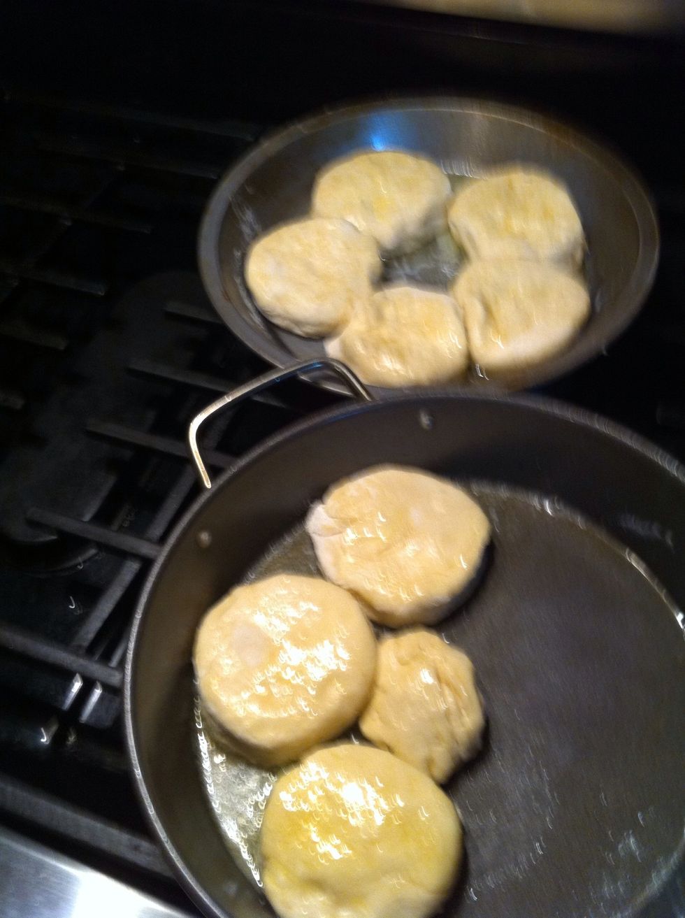 Flip in butter. Pop in oven for about 15 min. till golden brown.