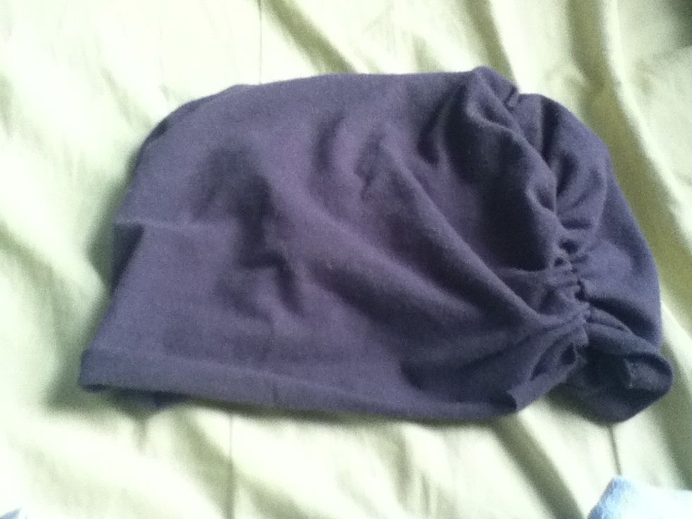 Flip it back so it is no longer inside out. BTW this is more of a fashion hat.