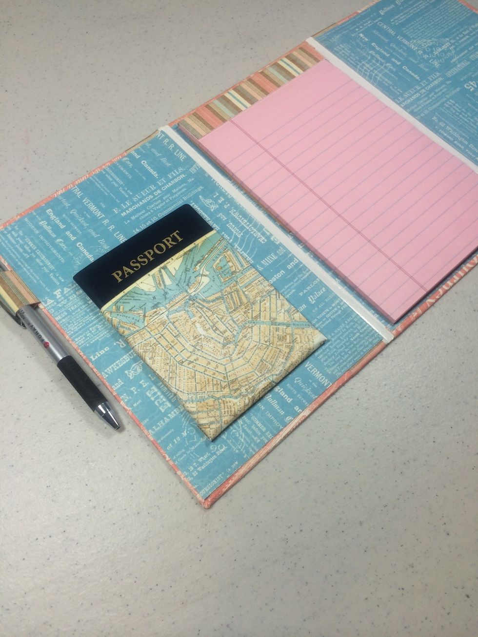 Flip it over and peel and stick the pocket into place.