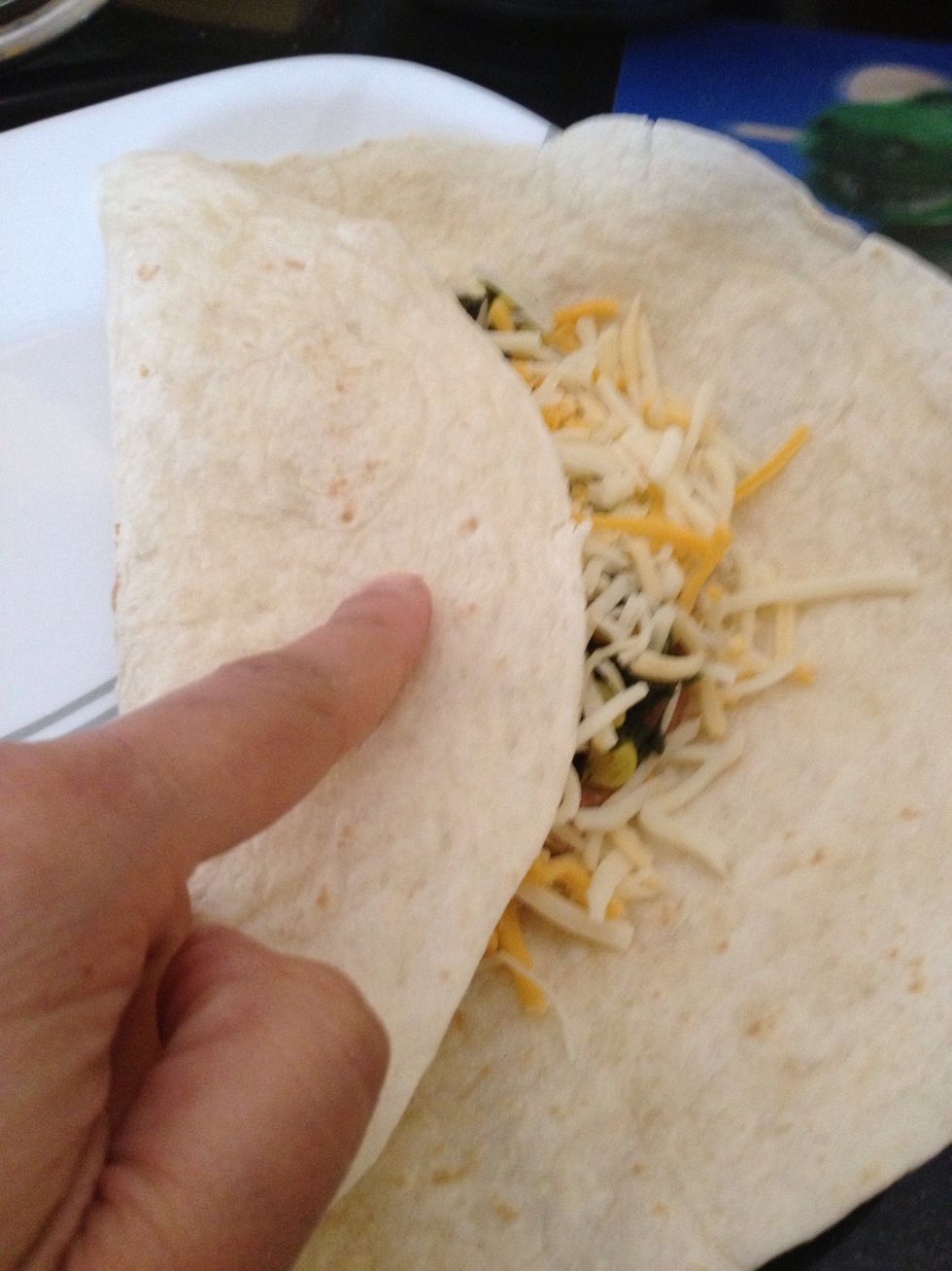 Flip one side like picture above