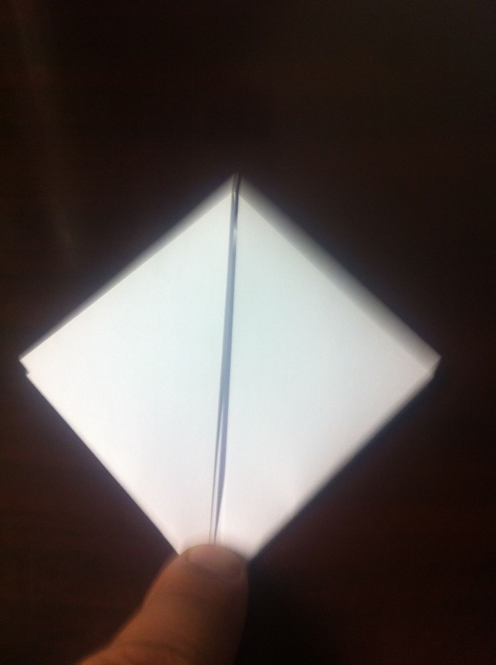 Flip over and repeat the last step on this side. You should now have a square again.