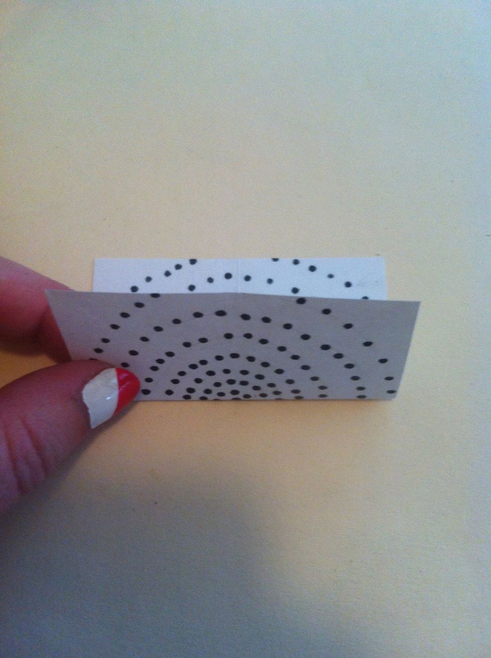 Flip paper over, so your design is on bottom (white side facing up; my marker bled thru). Fold in half.