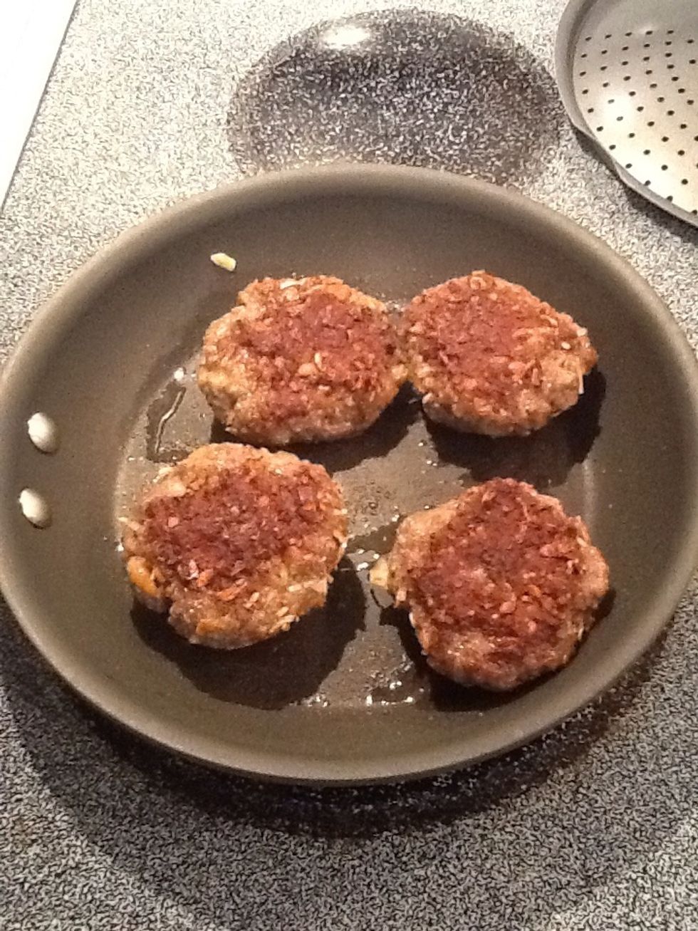 Flip patties and brown on other side.