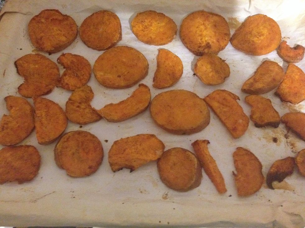 Flip potatoes, gently squeeze lime over for taste and bake an additional 15 mins