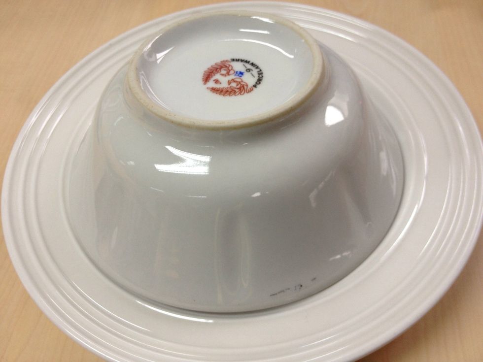 Flip the bowl onto a bigger plate ...