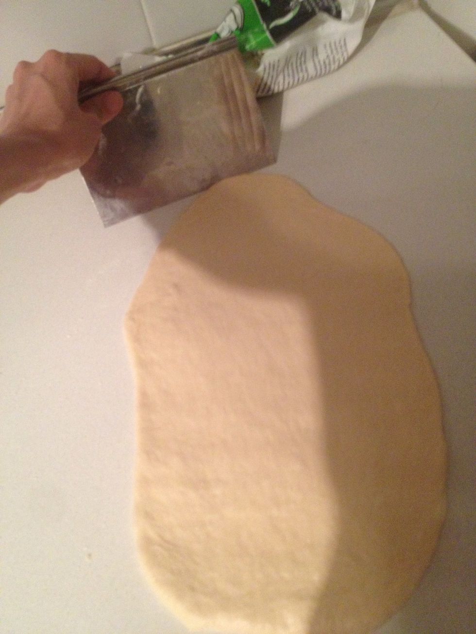 Flip the other side over. This way u get smooth surface down. Try to make rectangle shape.