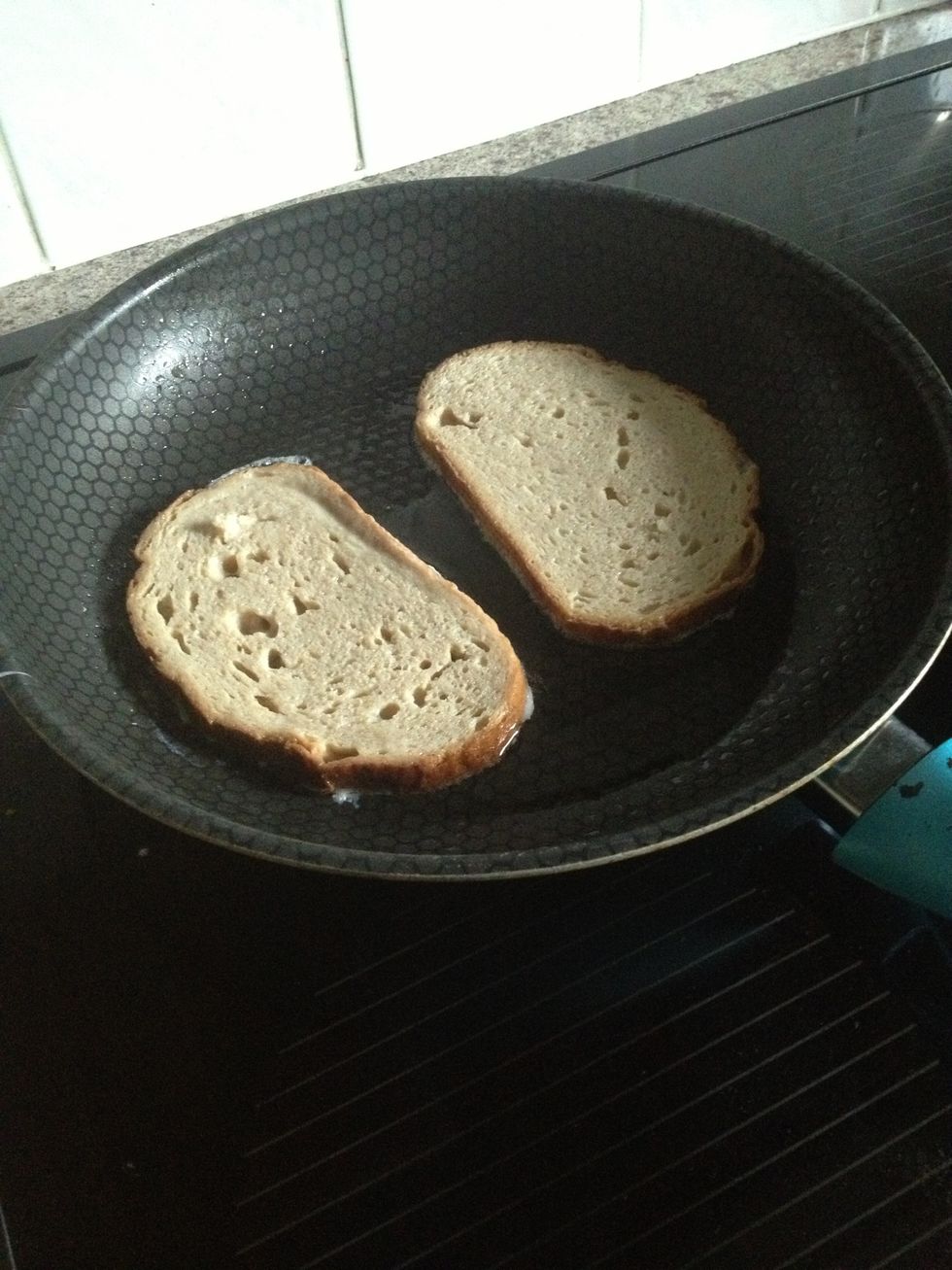 Flip them over after about 45 seconds, make sure the stove is set at medium again.