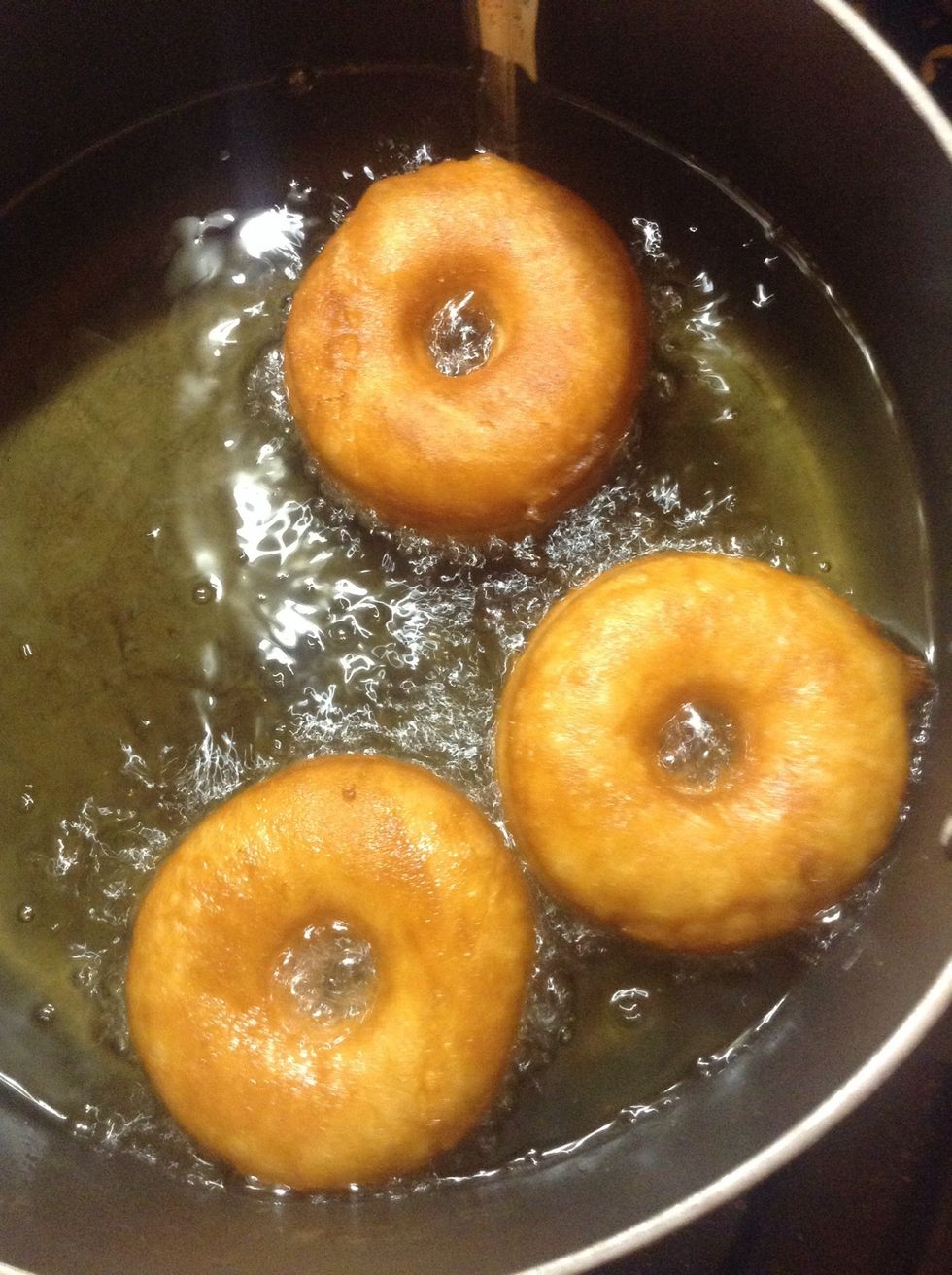 Flip them when they look good and golden. Total cooking time should be about one minute to one minute and a half.