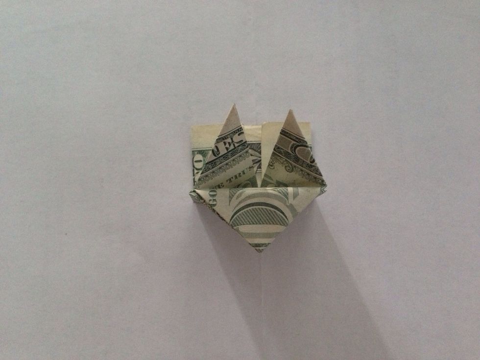 Flip to the other side which is the FACE of the heart & fold the top downward away from the 2 tips.