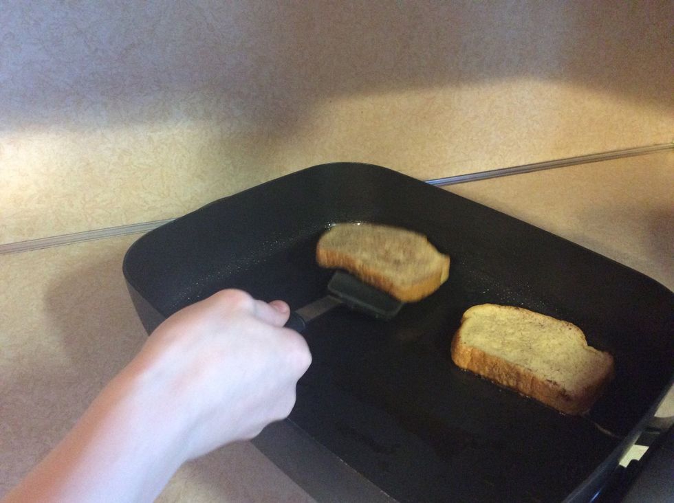 Flip toast halfway through