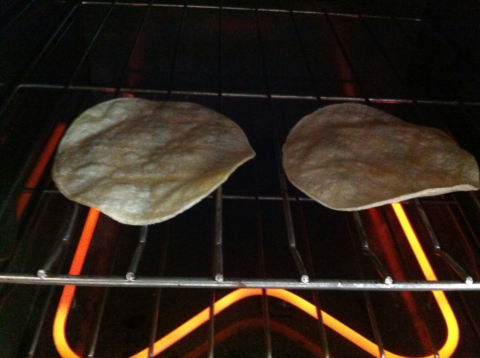 Flip tortillas in oven