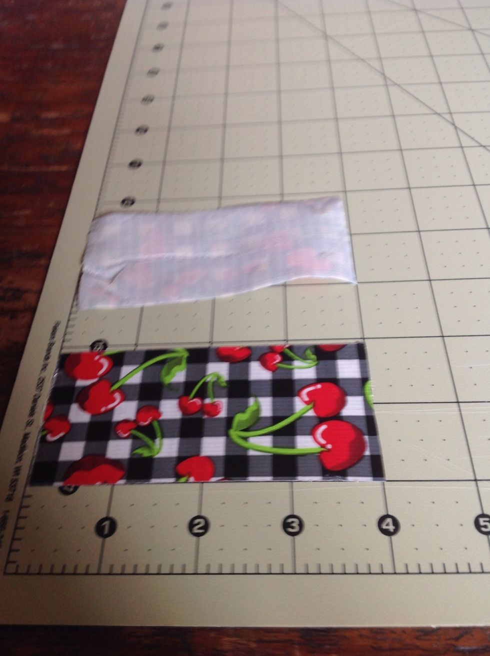 Flip your first strip over and cut a second strip 4 inches long