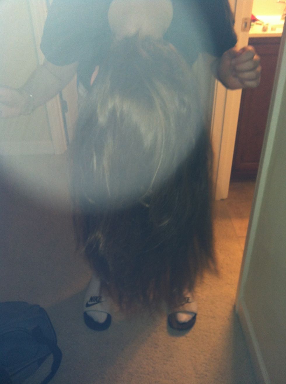 Flip your hair forward and rub 1/4 of the product your using in the back of your hair that you flip forward poof you hair as u bring it back slowly