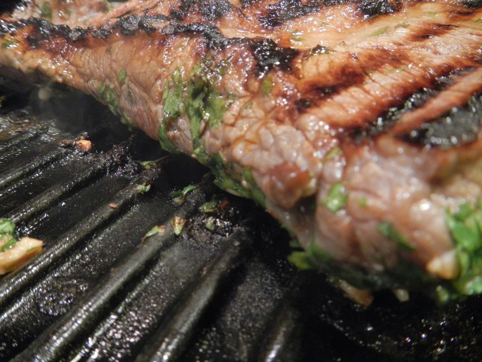 Flipped and ready to hit the crock pot, just a few minutes on each side will do ya!