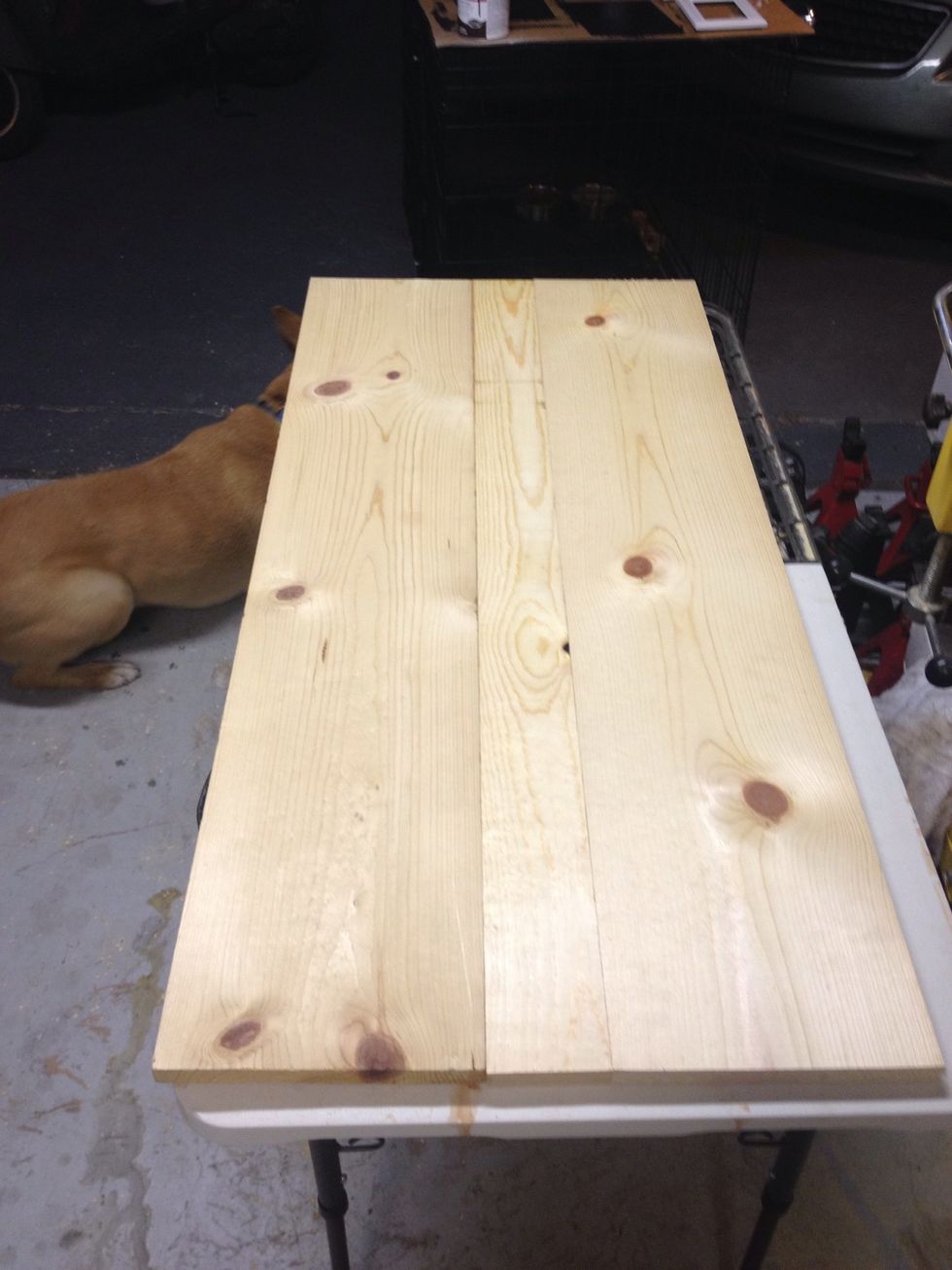 Flipped over and cleaned the glue that squeezed out