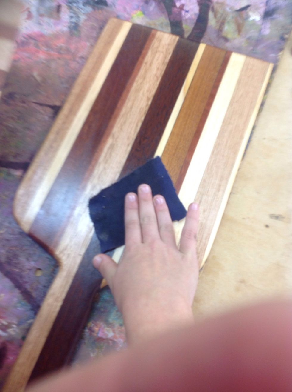 Flipping over to the next side after the oil dries otherwise dust will stick to the oil