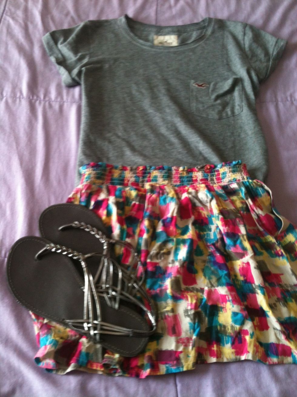 Flirty yet sophisticated.. A crazy pattern then neutral with a great pair of flats or gladiators and possibly a cute up-do for hair