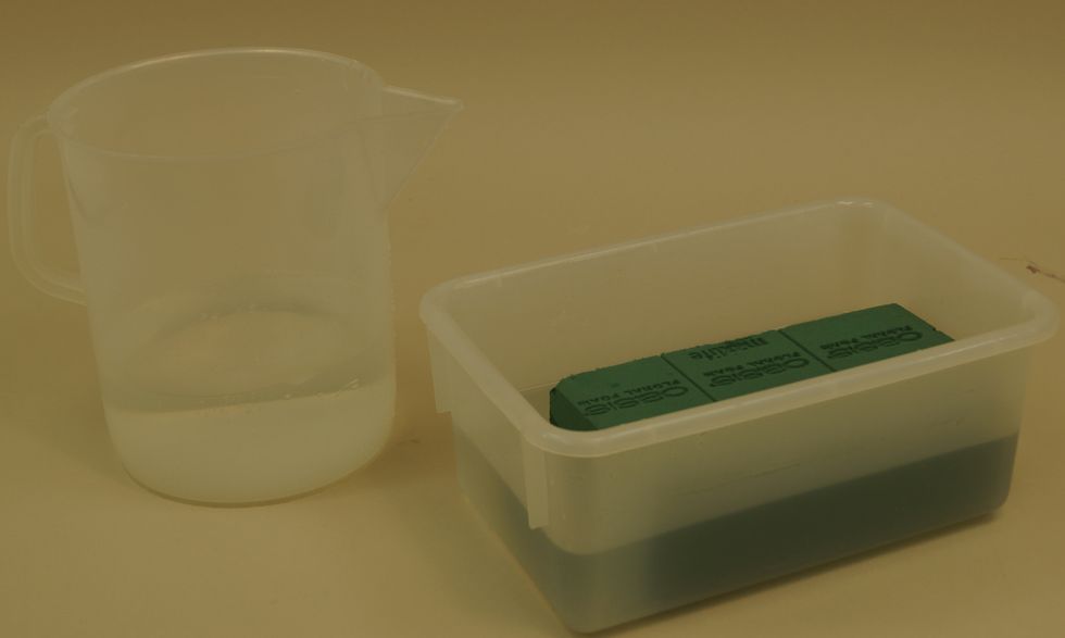 Float soak a brick of foam to saturate. Do not forcibly submerge under water.