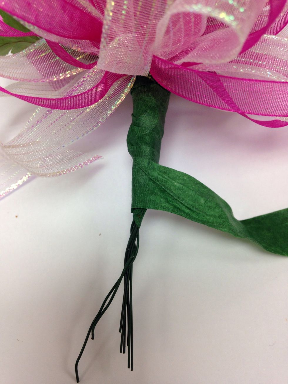 Floral tape all together, go all the way down to bottom of wire.