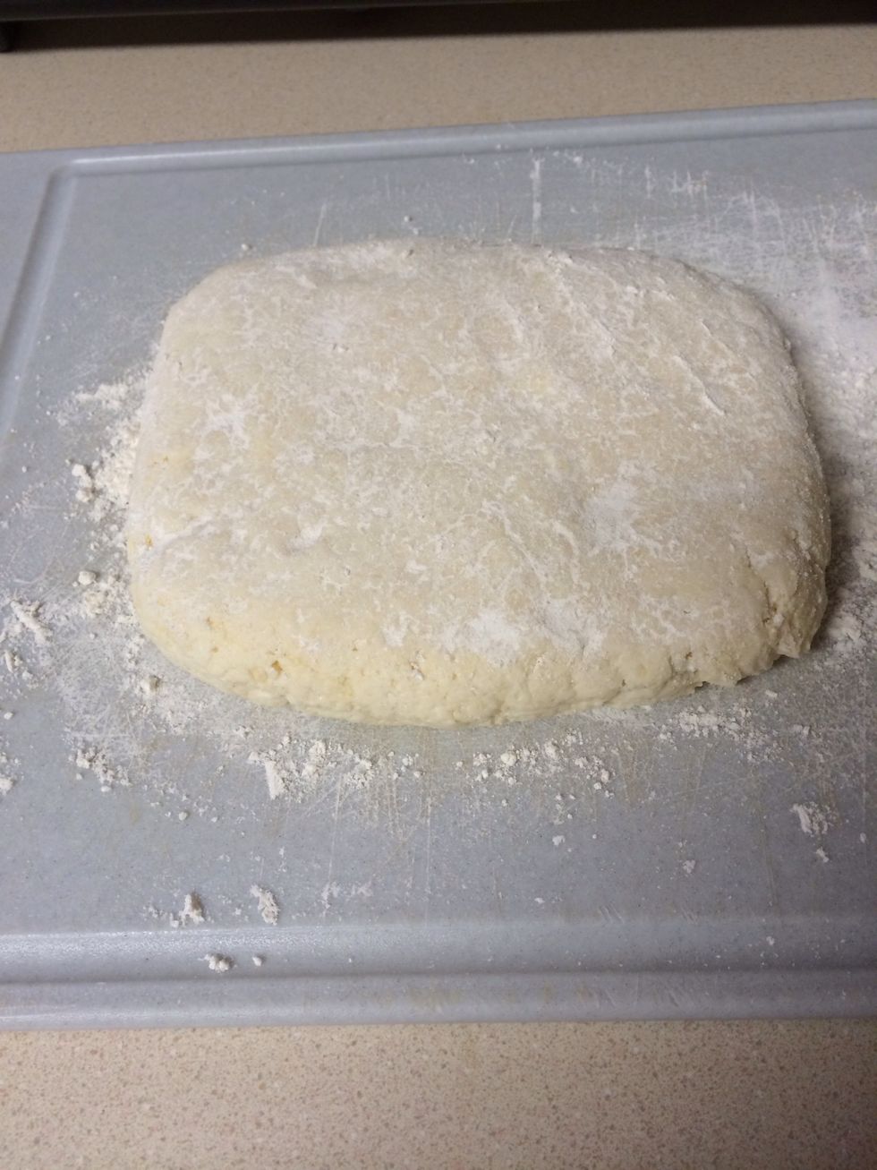 Flour a cutting board and the top of the dough