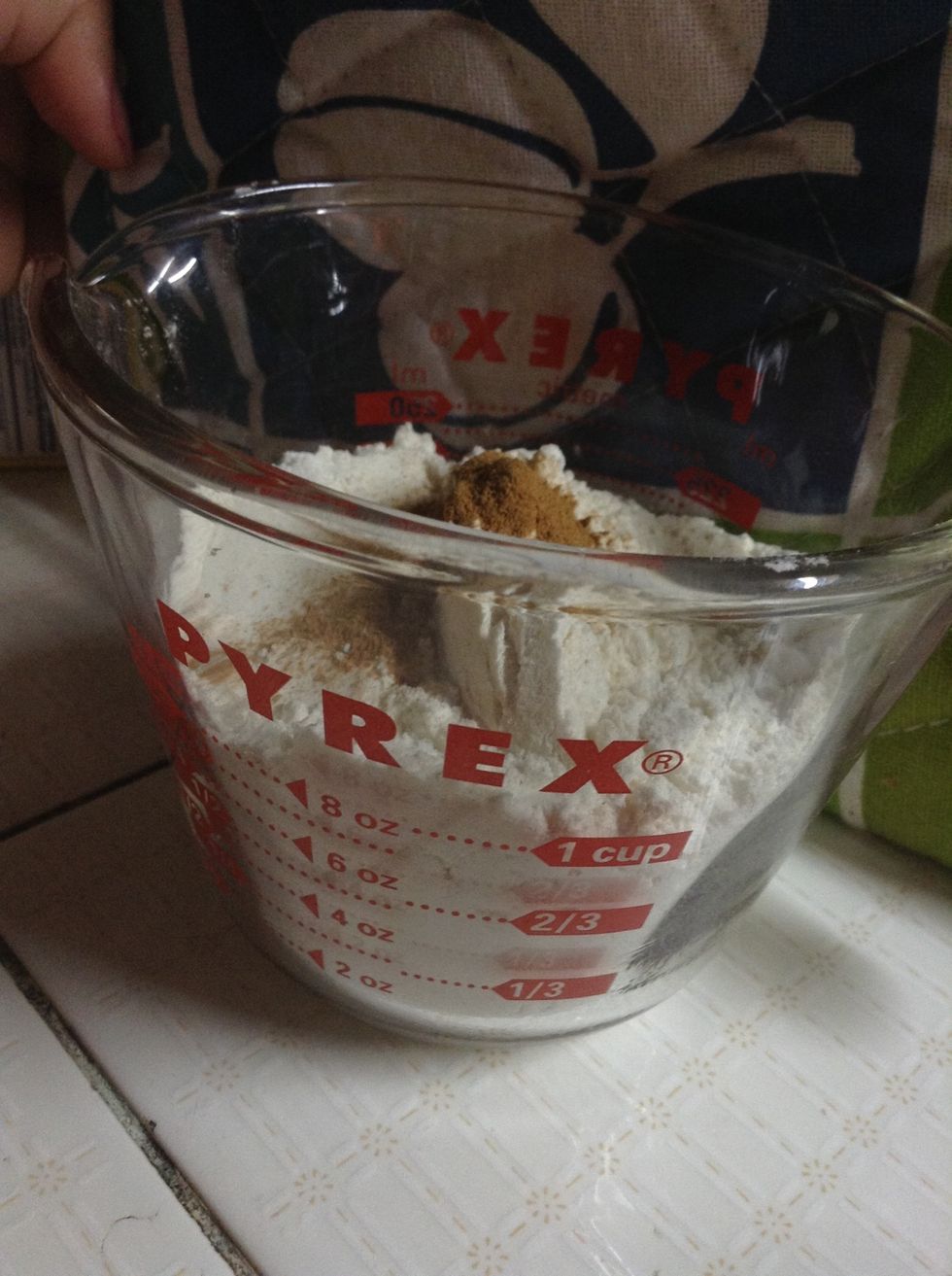 Flour and a little bit of cinnamon