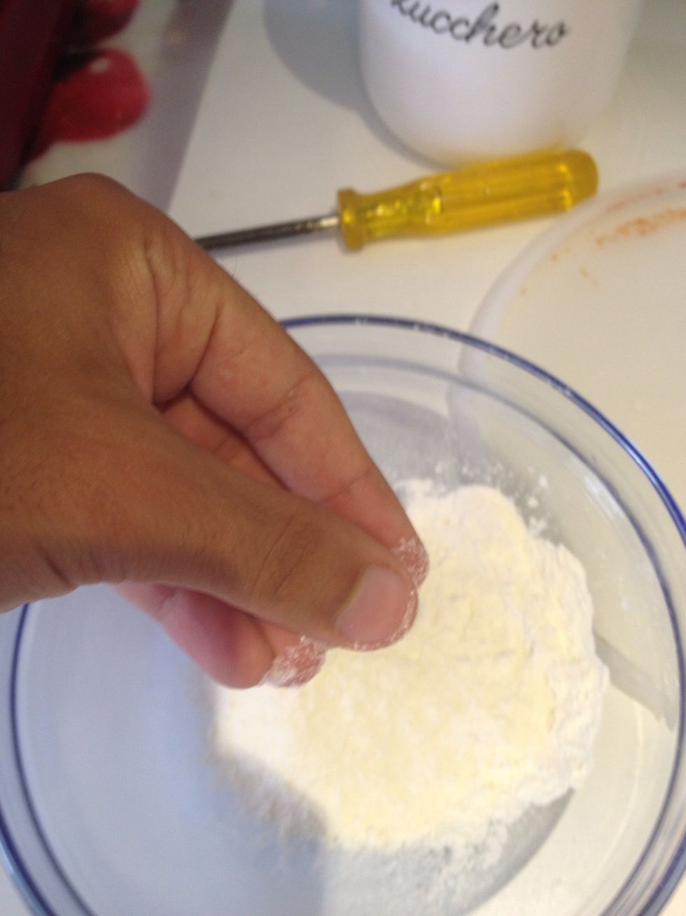 Flour and a little bit salt