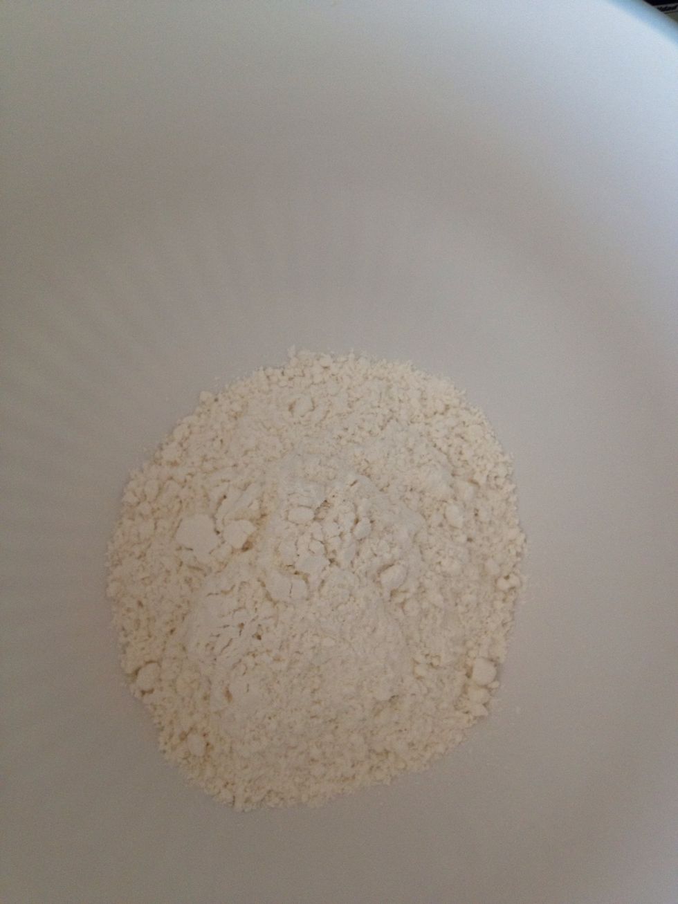 Flour + baking powder + baking soda + salt