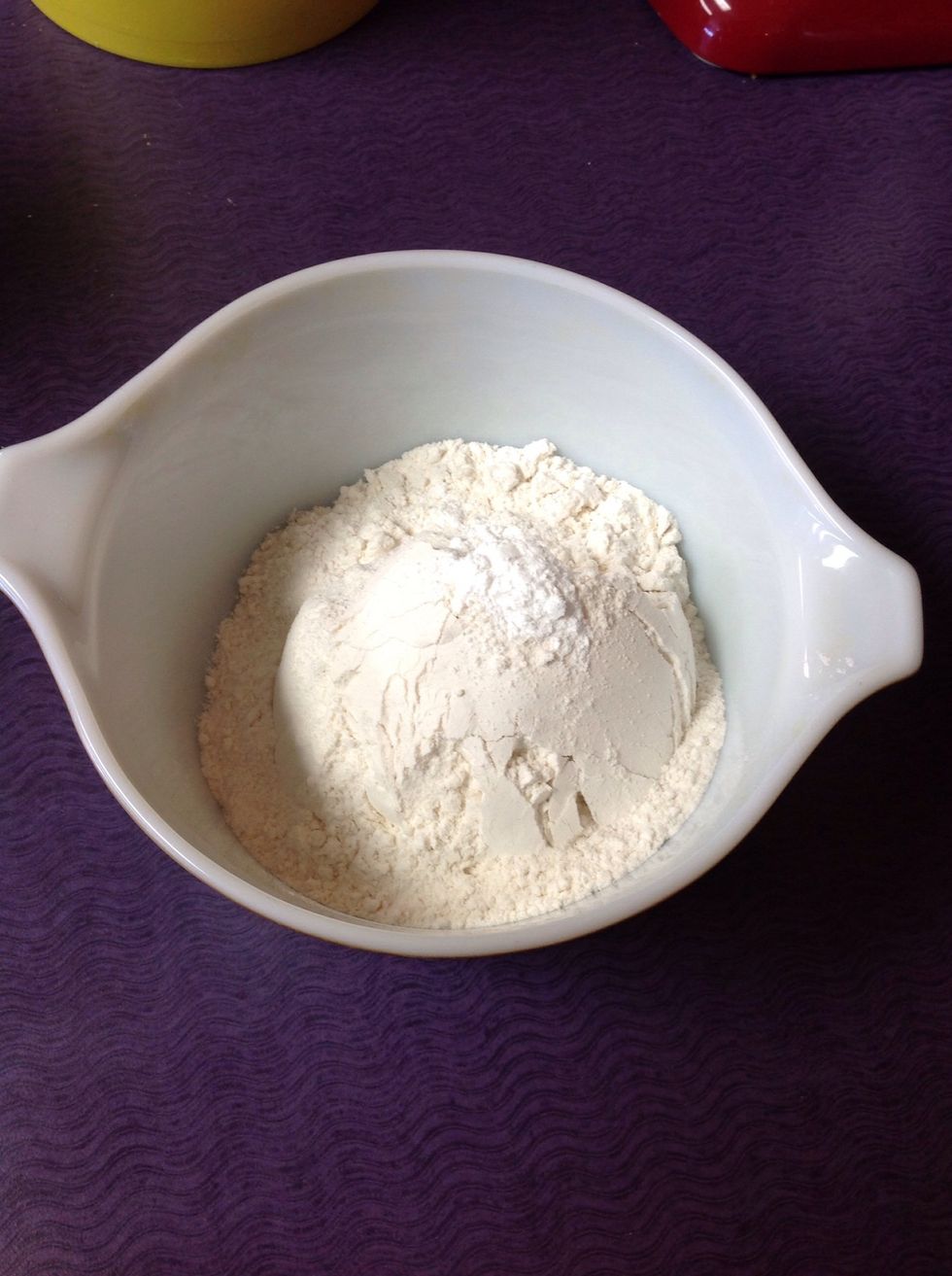 Flour baking soda and baking powder together