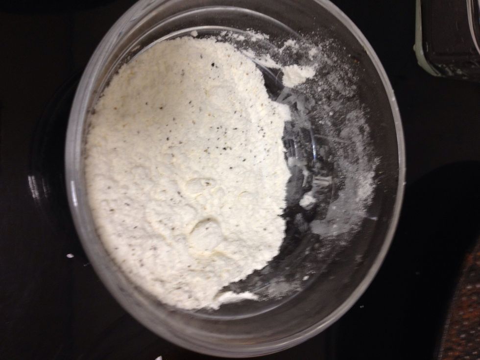 flour , black pepper and salt