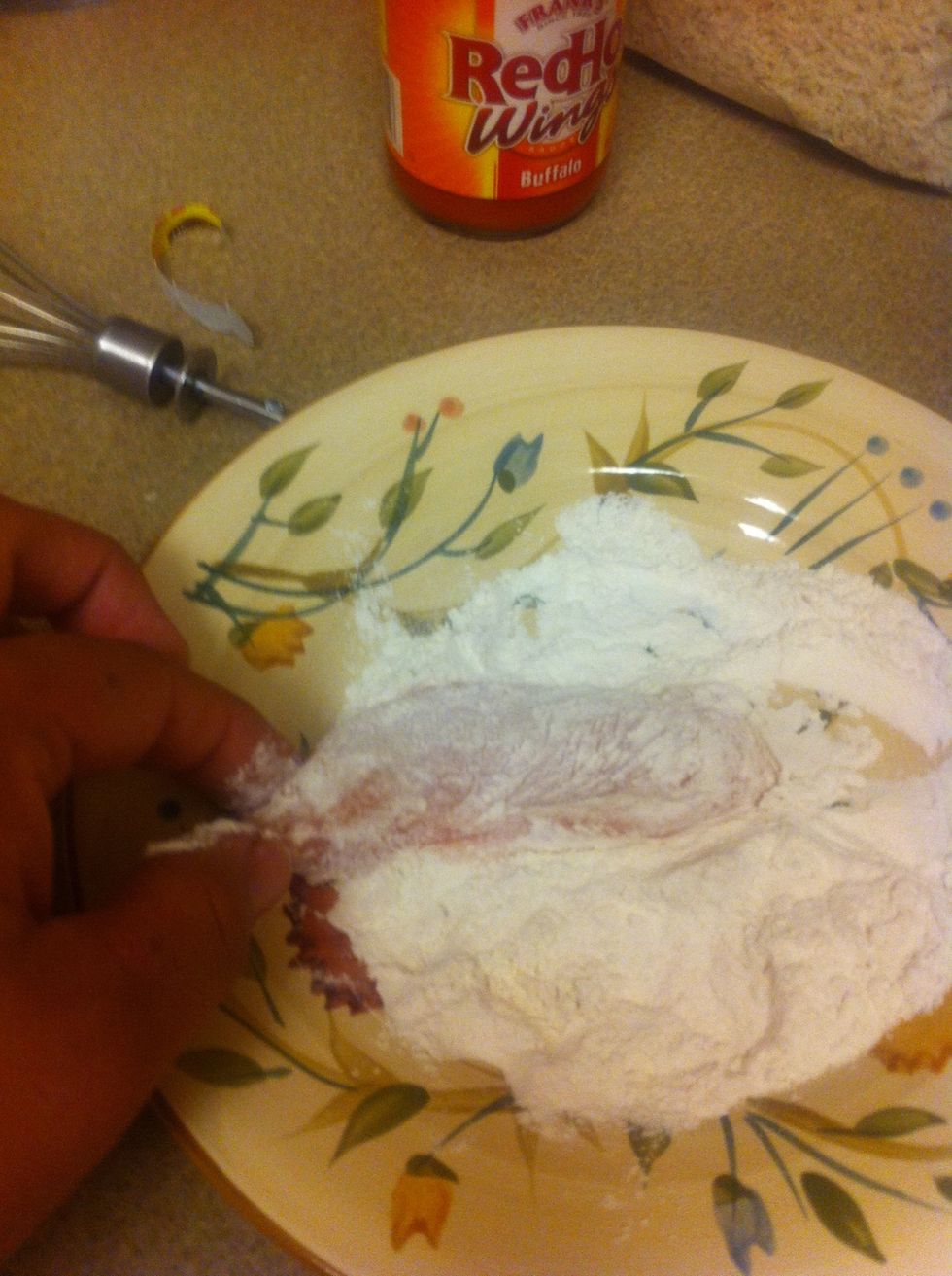 Flour chicken first
