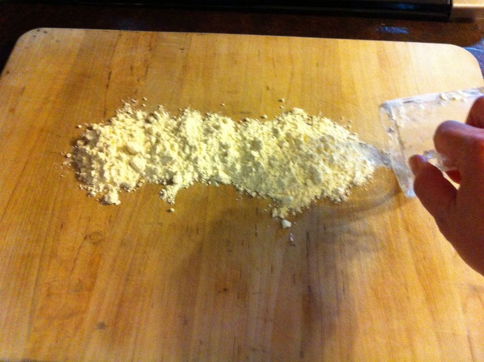 Flour onto the board.