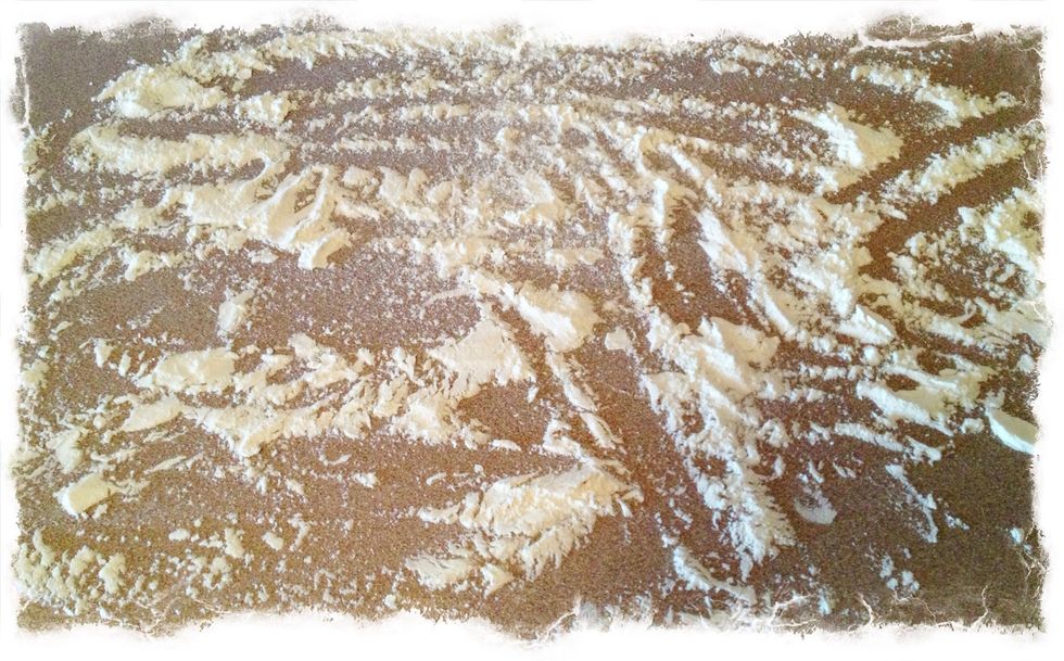 Flour your clean counter top.