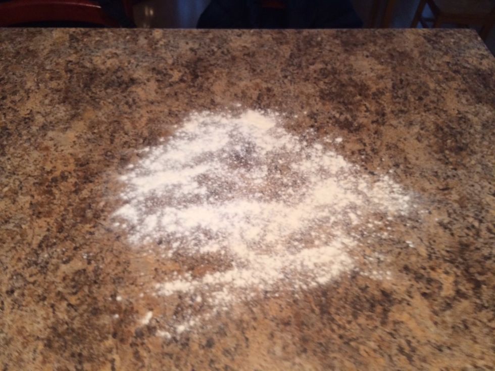 Flour your clean work area so the dough doesn't stick.