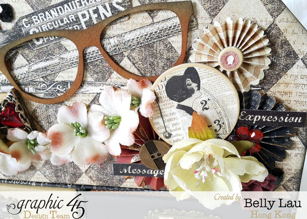 Flowers, buttons, beads, chipboard or some die-cuts for decoration