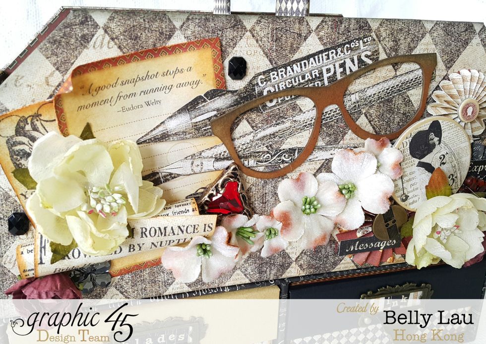 Flowers, buttons, beads, chipboard or some die-cuts for decoration