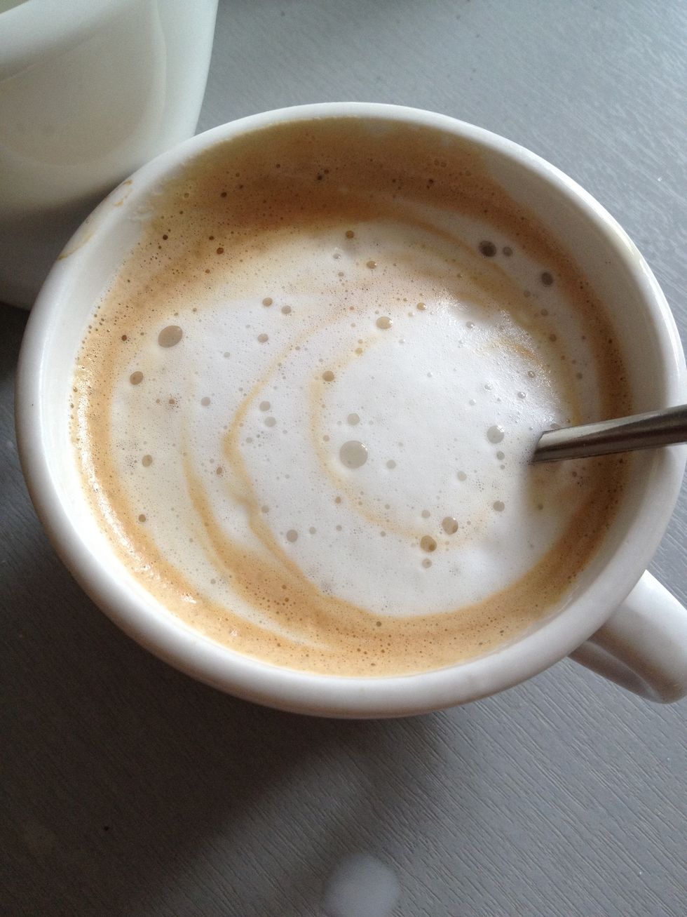 Foam some milk and put it on top