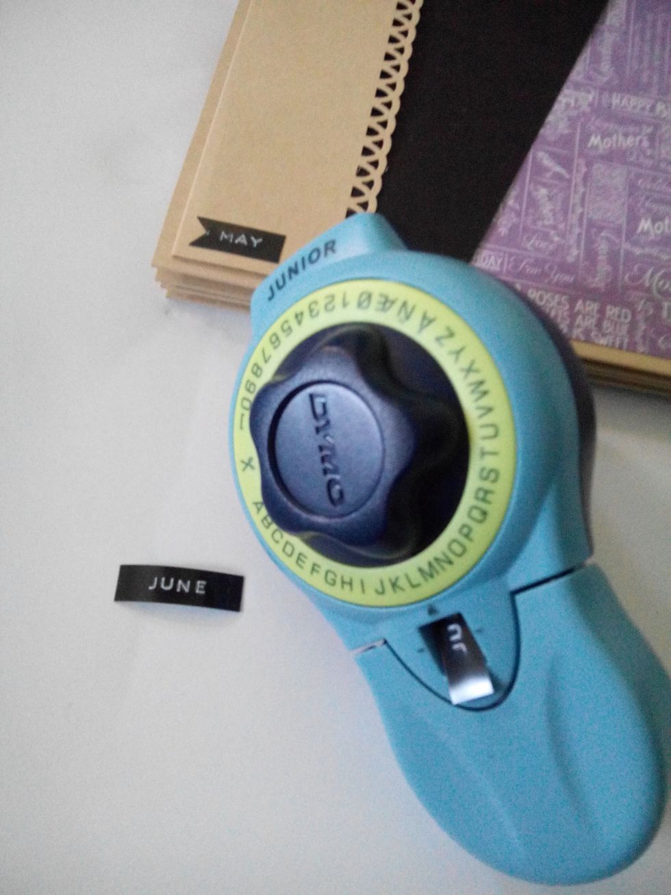 Foi ainda utilizado o rotulador da marca DYMO, comprado na Staples. E foi utilizada fita preta com o mesmo.