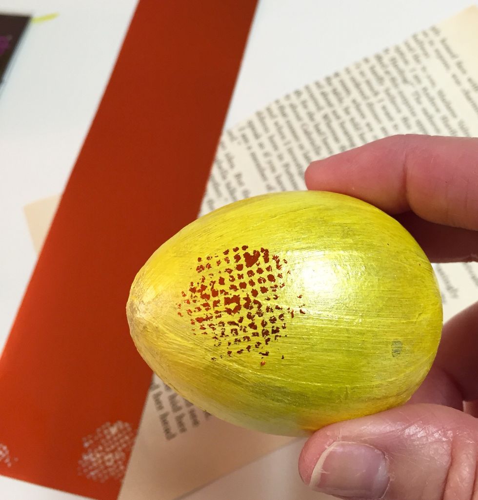 foil dot added. notice that the adhesive has a dot pattern that adds a nice texture to the design.