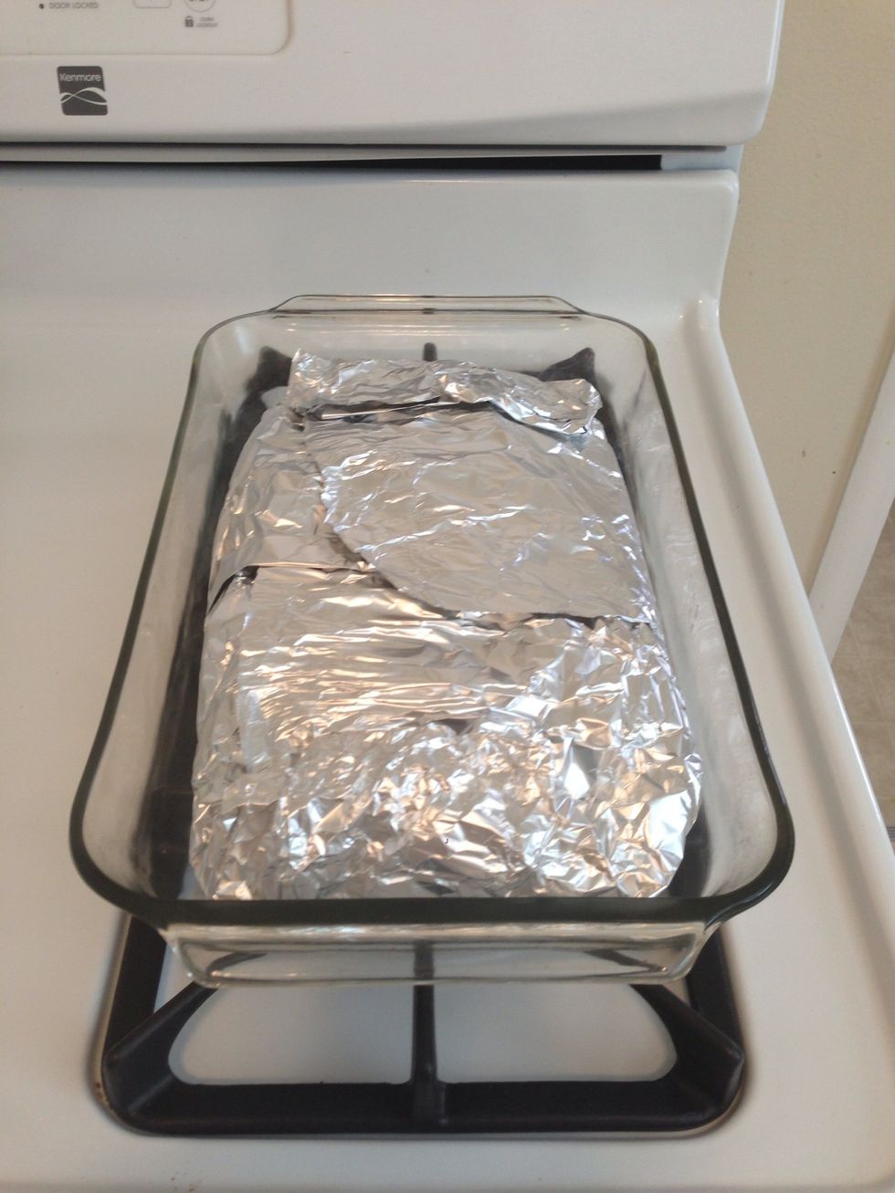 Foil the brisket and put in the oven for 12 hrs. Sometimes certain ovens shut off, so make sure to check the oven every few hours.