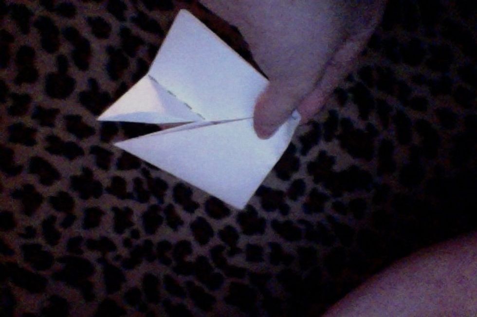 fold a corner up to the center.