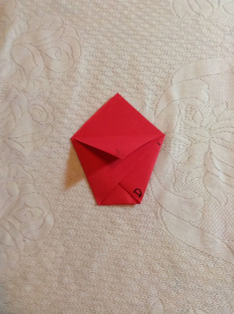 Fold a single layer of side B down in front as far as it will go.