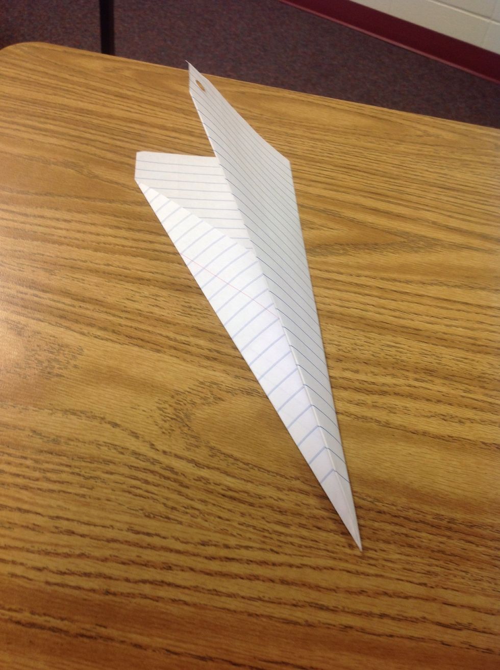 Fold airplane down the center line