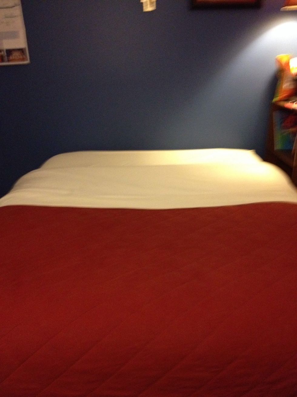 fold all sheets except fitted 2-3 feet