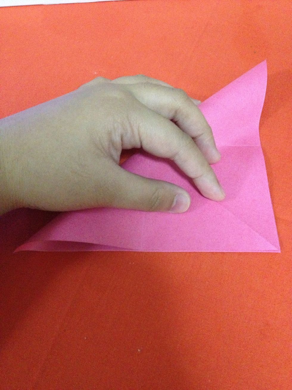 Fold along the other diagonal. Unfold.