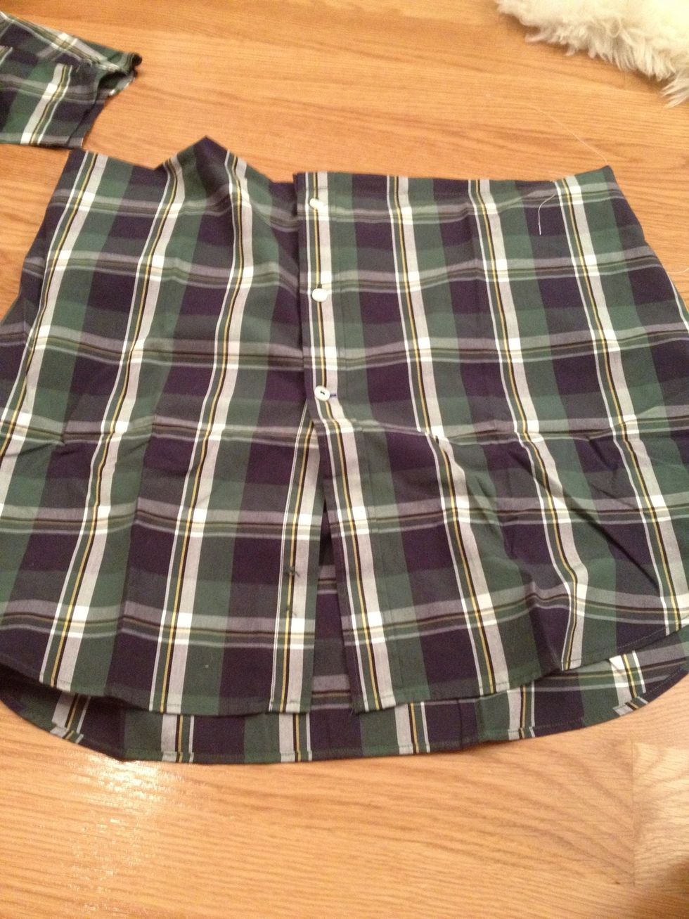 Fold and sew top to get clean edge. Now, get your sleeves ready!