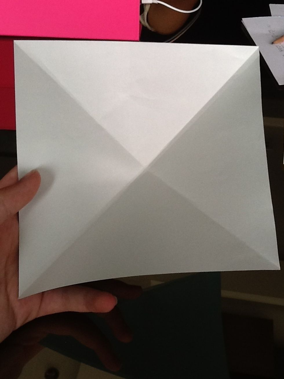Fold another triangle, when you open it up this is what it should look like