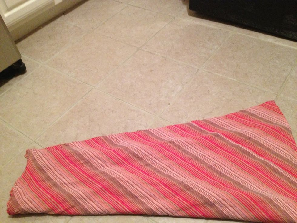 Fold big skirt in half, again making sure everything matches up.