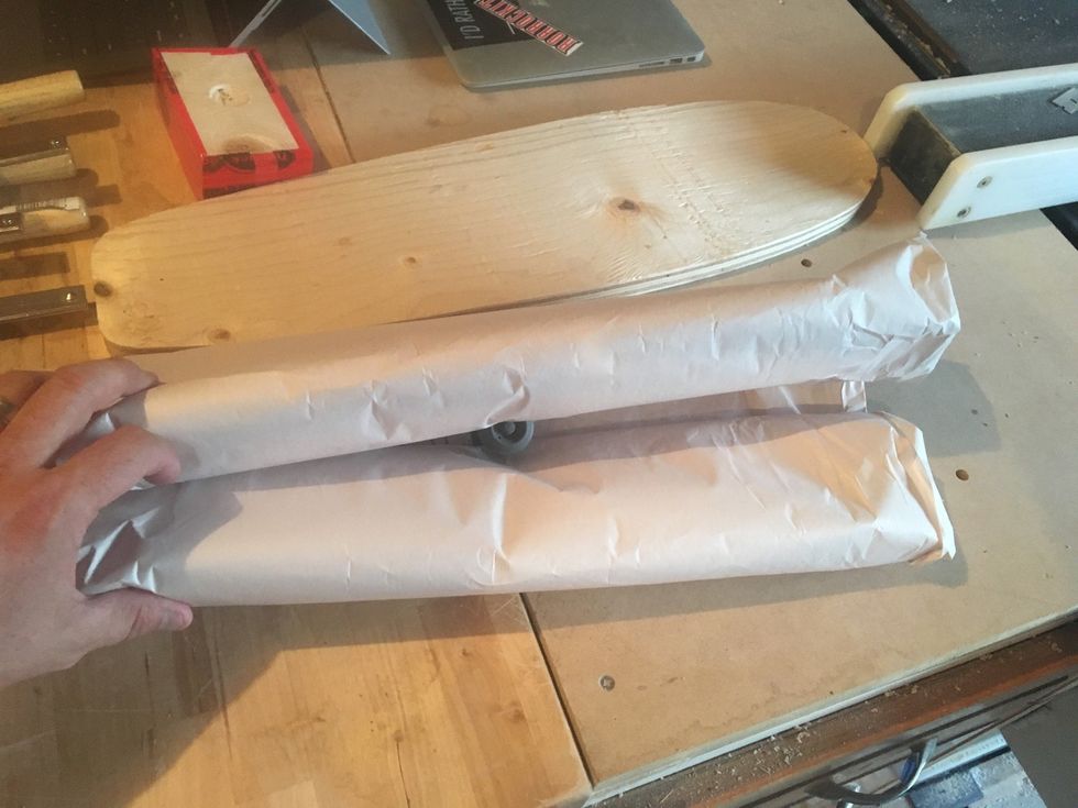 Fold both sides over valve.