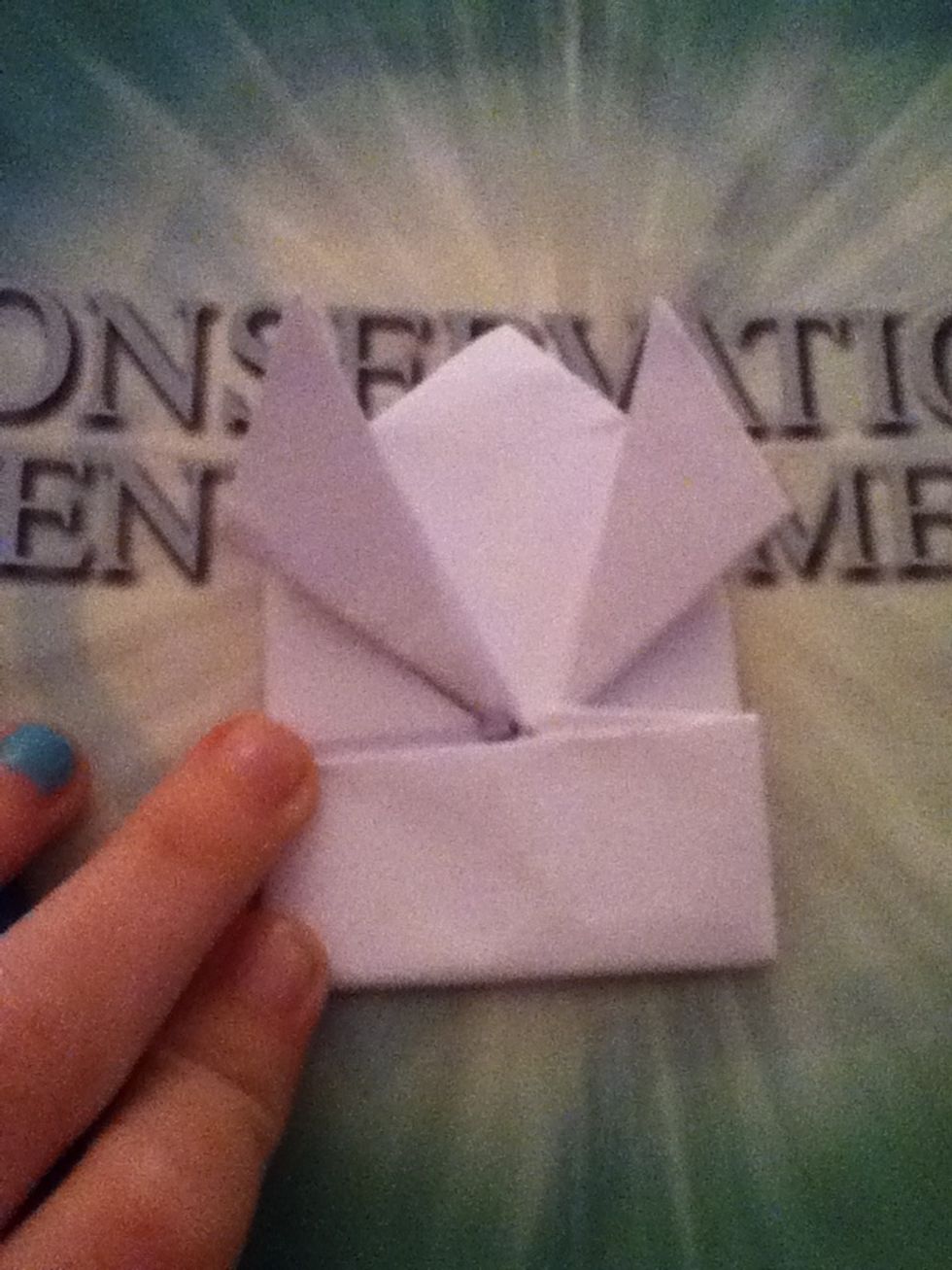 Fold bottom half upwards then unfold