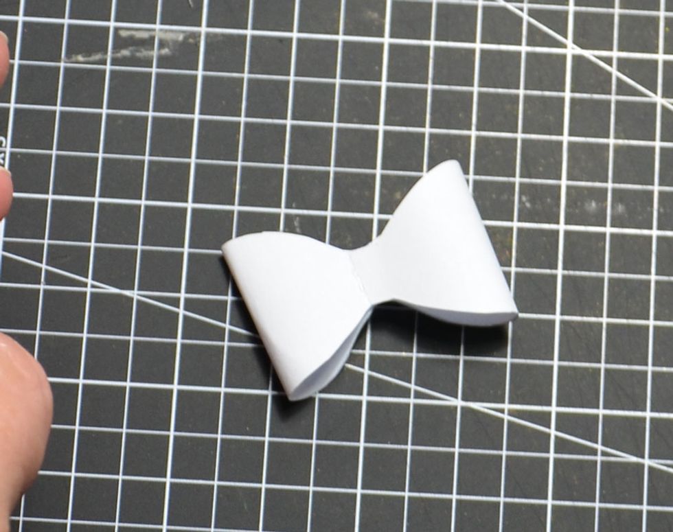 Fold bow piece as shown and glue.